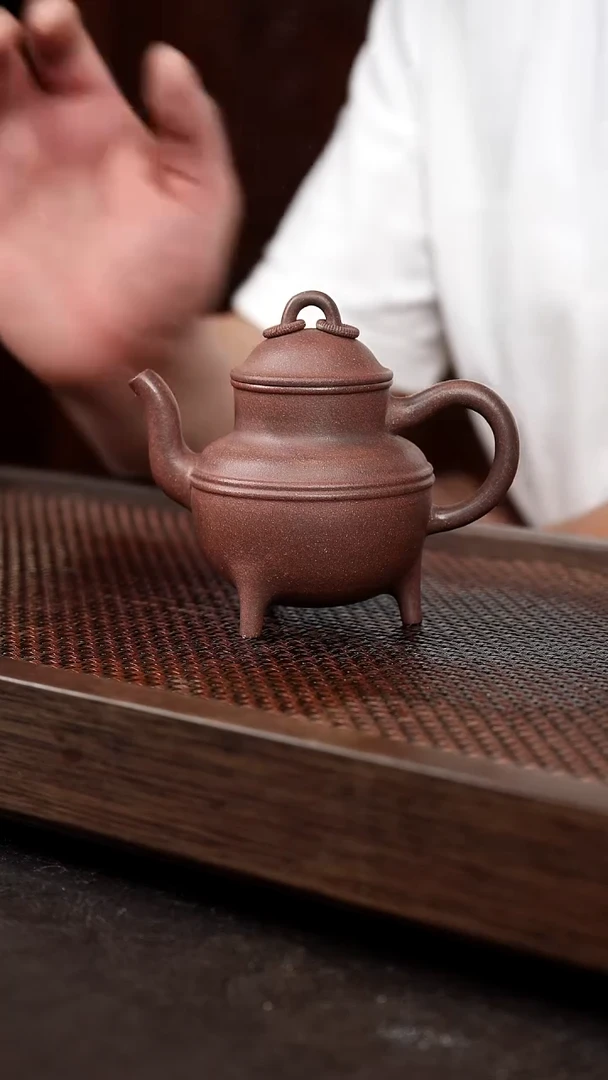 茶壶紫砂岩中泥三足玉环