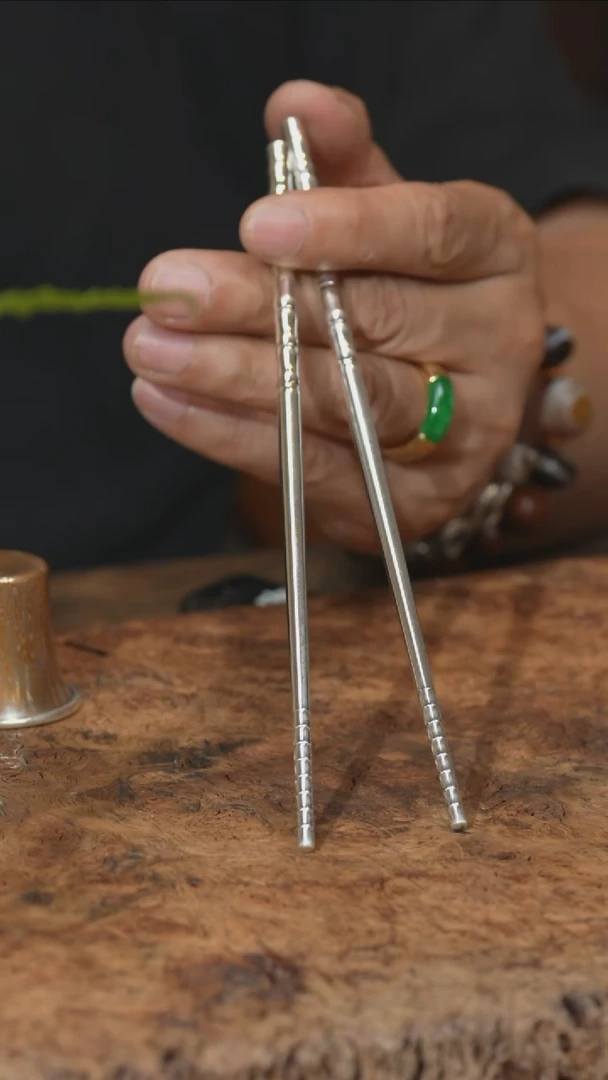 匠心严选 竹节银筷子