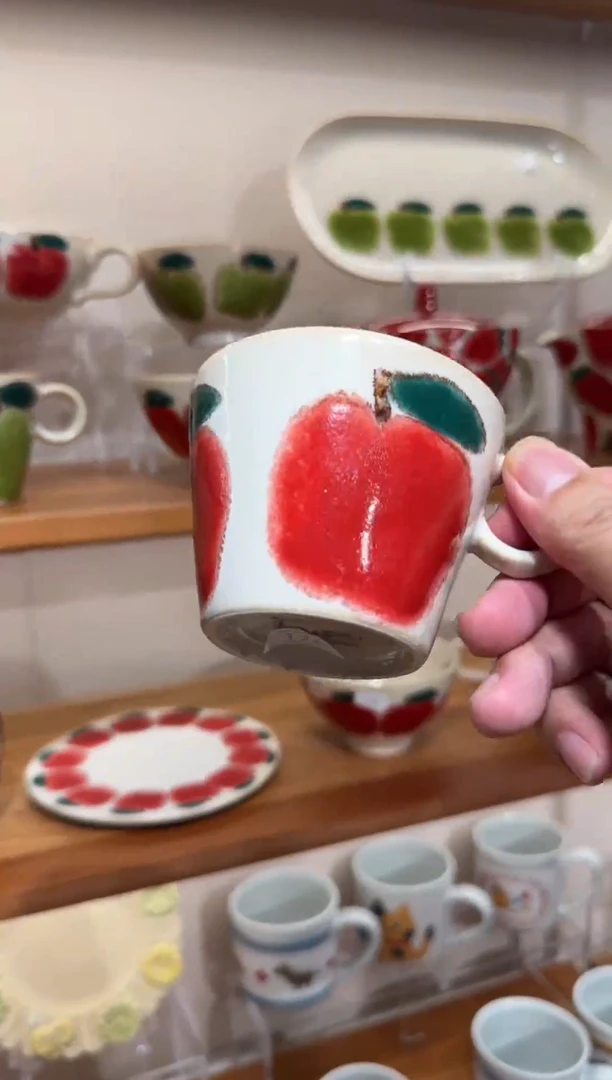 陶日本陶艺手作作家器物taisei红苹果小马克杯