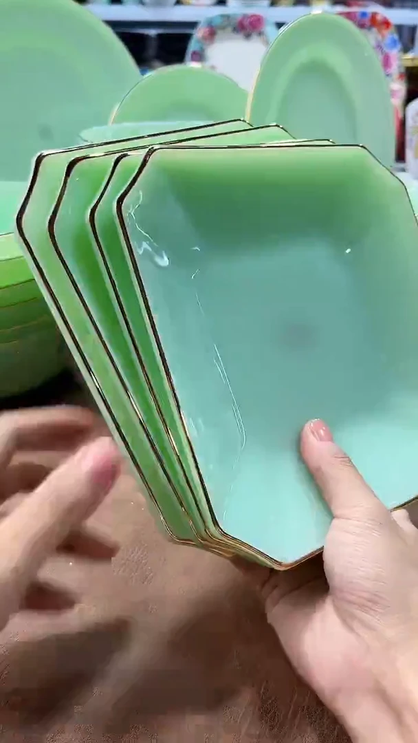 玉瓷 方盘4个景德镇陶瓷