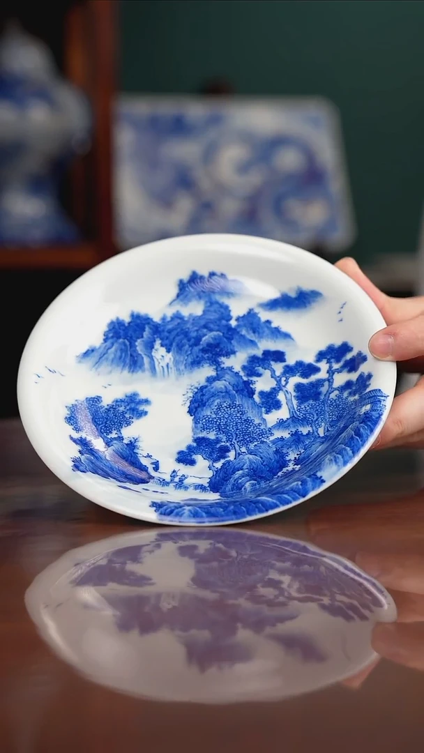 晓月柴窑 山水壶承