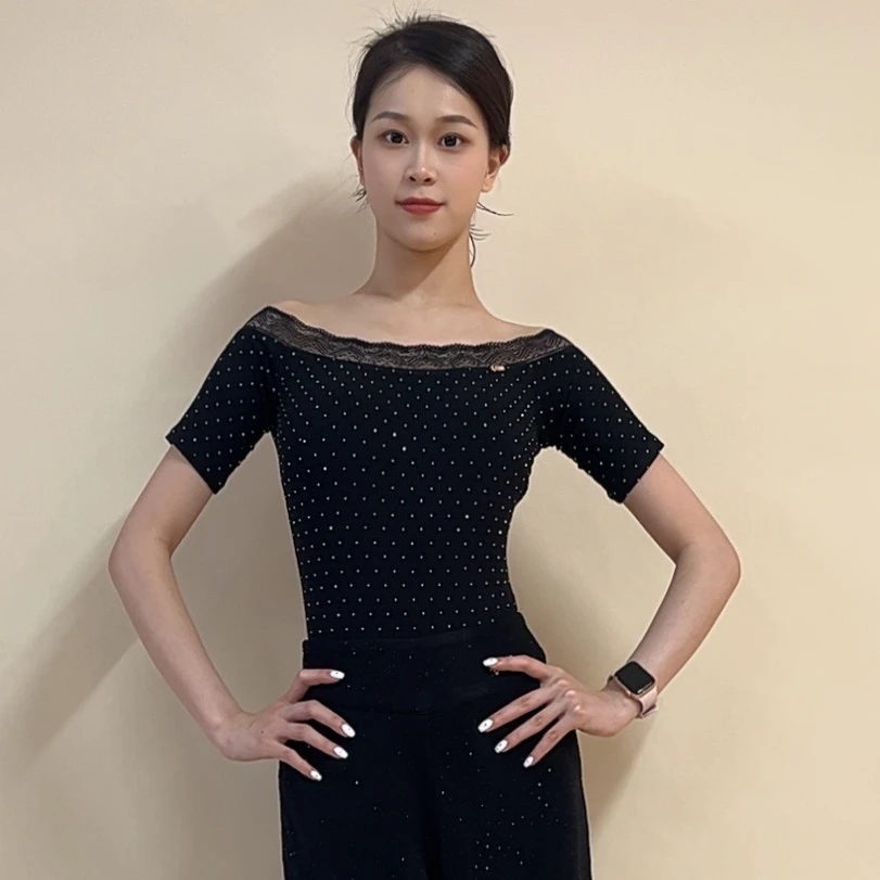 YRSS舞服♥北极星2.0一字肩上衣摩登练习上衣