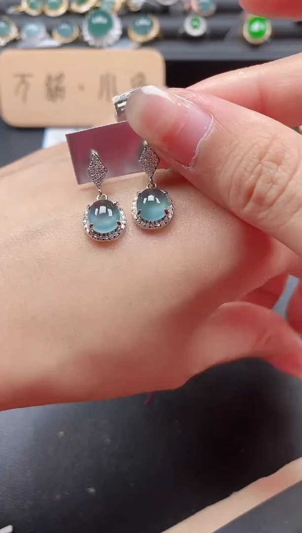 翡翠戒指银S925镶嵌5151-20