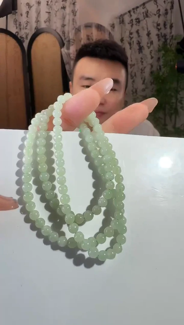 和田玉未镶嵌颈饰晴水108珠 5mm
