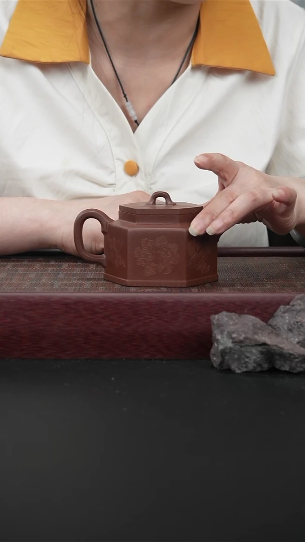 茶壶紫砂徐雪 降坡泥 六方古贤