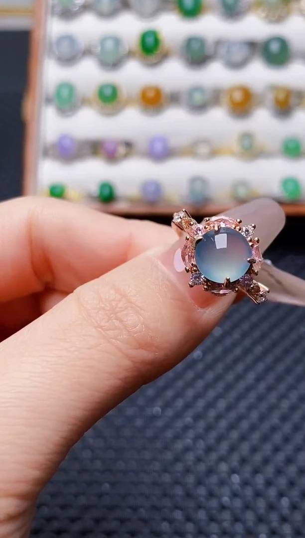 银S925镶嵌戒指翡翠1801