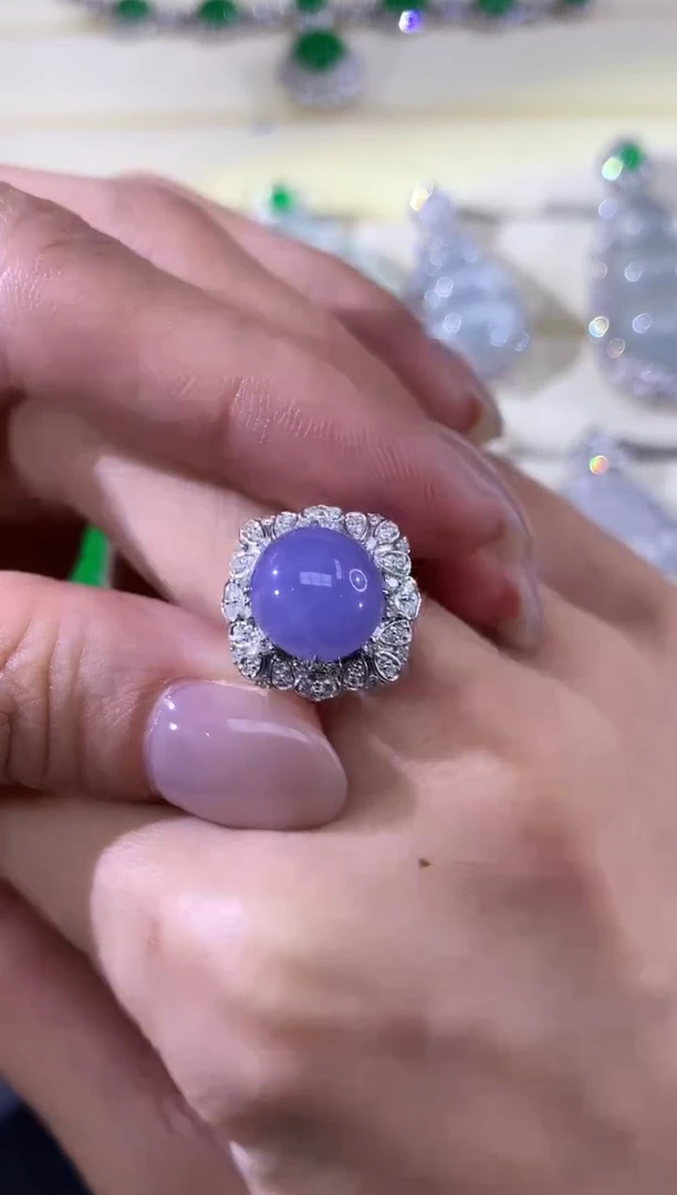 18K金镶嵌翡翠耳饰B33多样性发其一