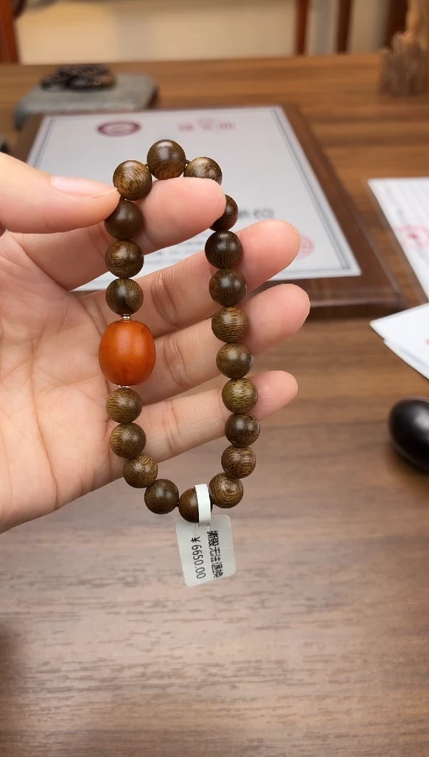 沉香手串【非遗】富森红土铁锈红沉08单圈设计