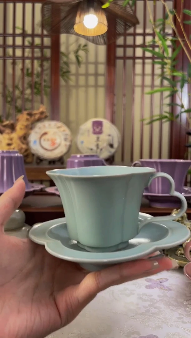 北溪堂-天青色海棠茶咖杯