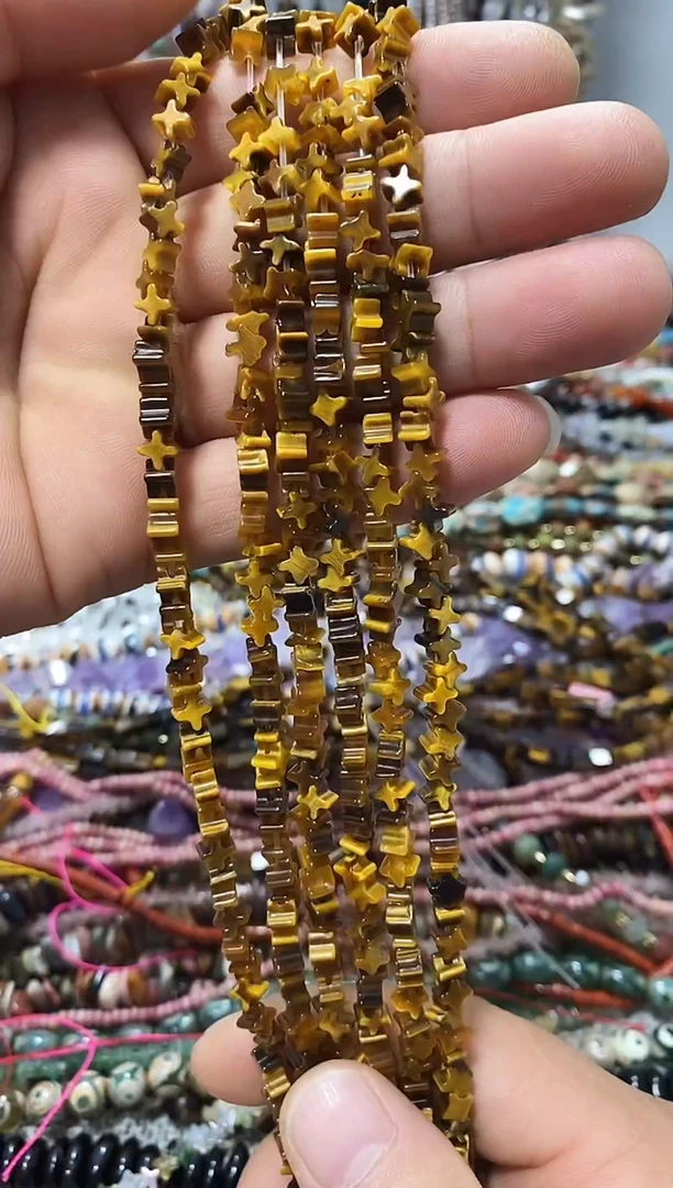 玛瑙/玉髓合金珠宝半成品虎眼4叶草偏孔一条