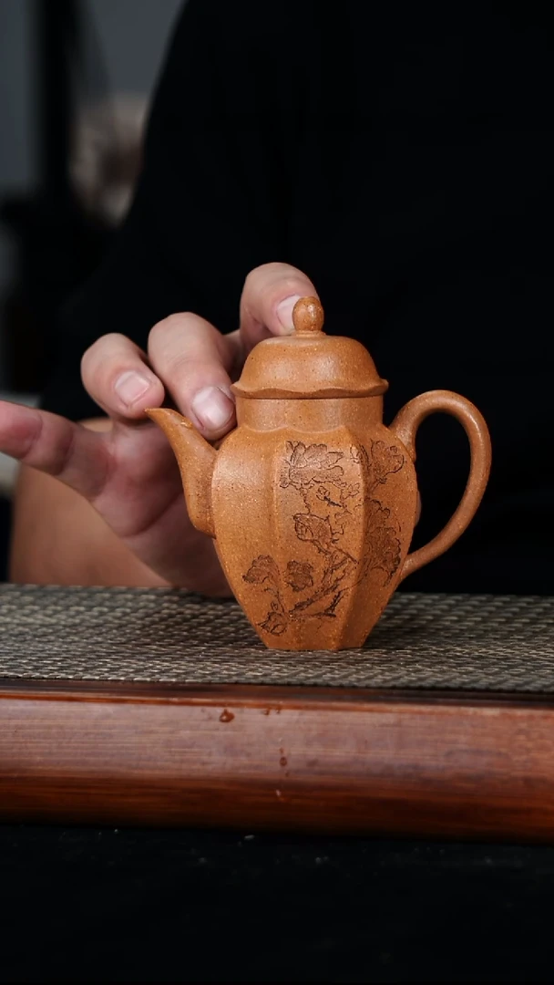 茶壶紫砂原矿老段泥锦囊器170cc