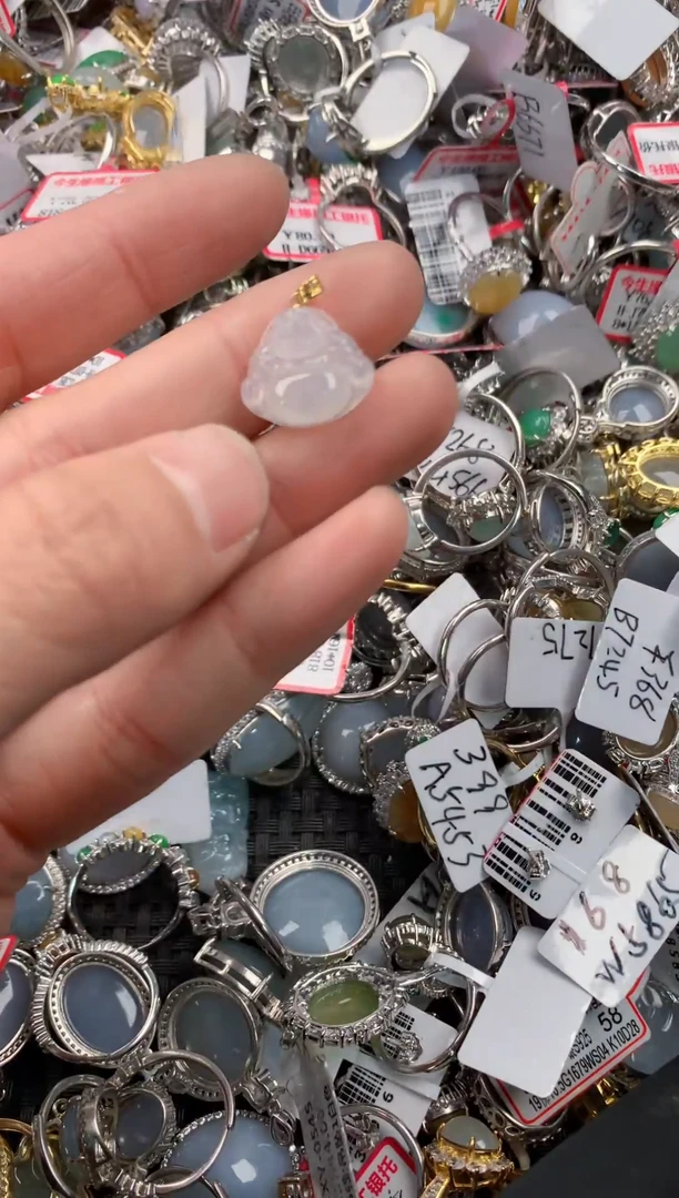 银S925镶嵌戒指翡翠10-----8