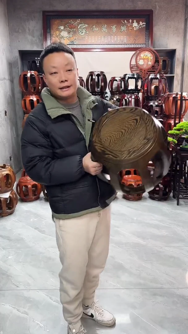 【闪购商品】鸡翅木类家具鸡翅木大号鼓凳4个