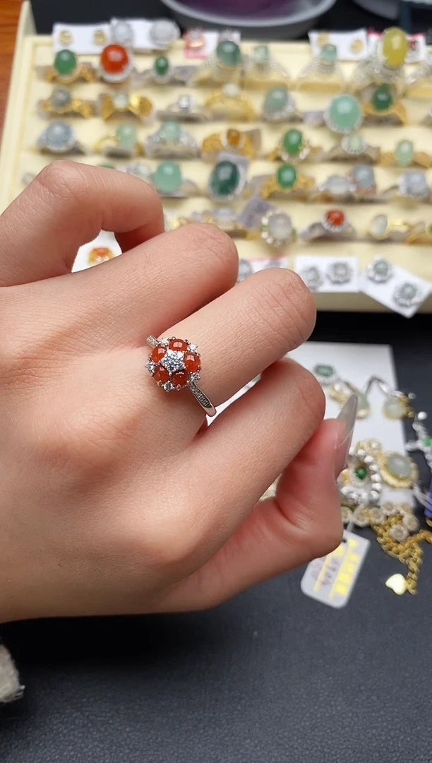 【闪购商品】翡翠戒指银S925镶嵌2222222+1