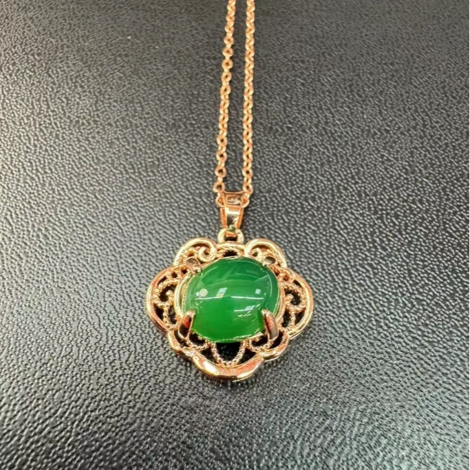 【晶晶专属】匠心工艺万事平安锁玉髓合金镶嵌吊坠赠链【YPN346】