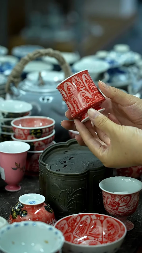 开仓千款景德镇手绘茶具放漏