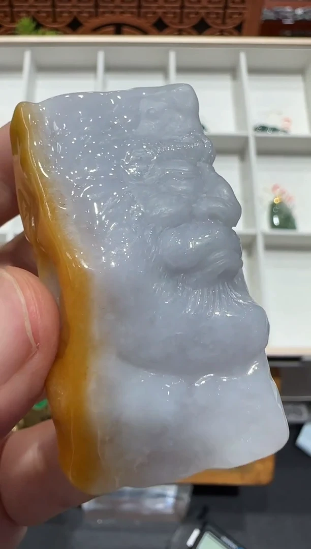 未镶嵌挂件翡翠A货翡翠孤品国雕谢林工
