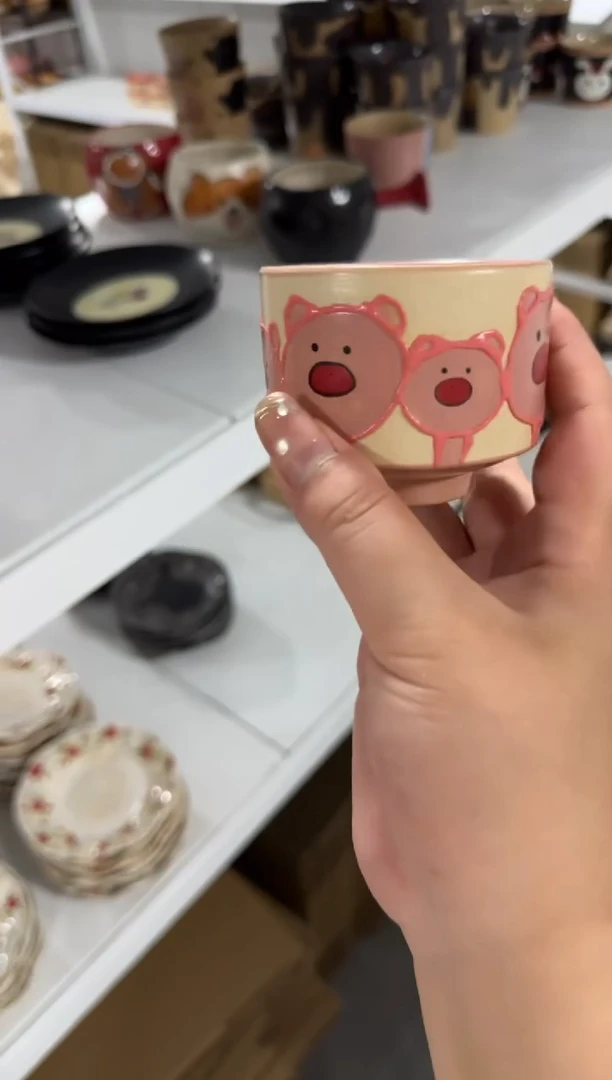 陶瓷猪猪杯子【十里高温釉下彩陶瓷】