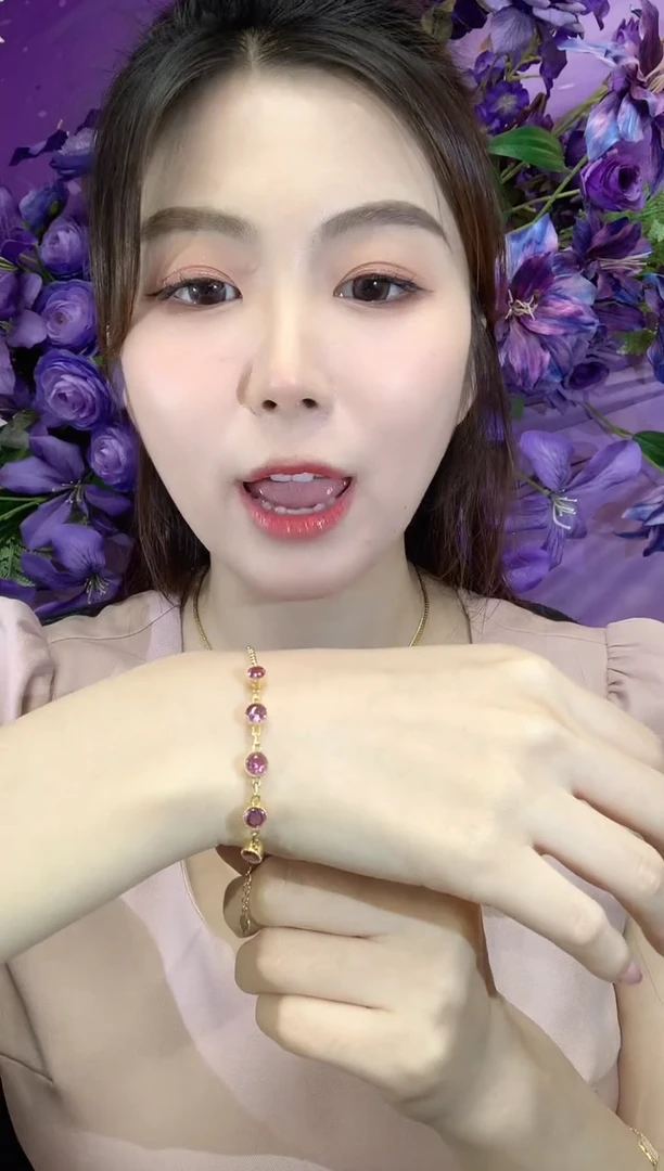 手链彩色蓝宝石18K金镶嵌C60