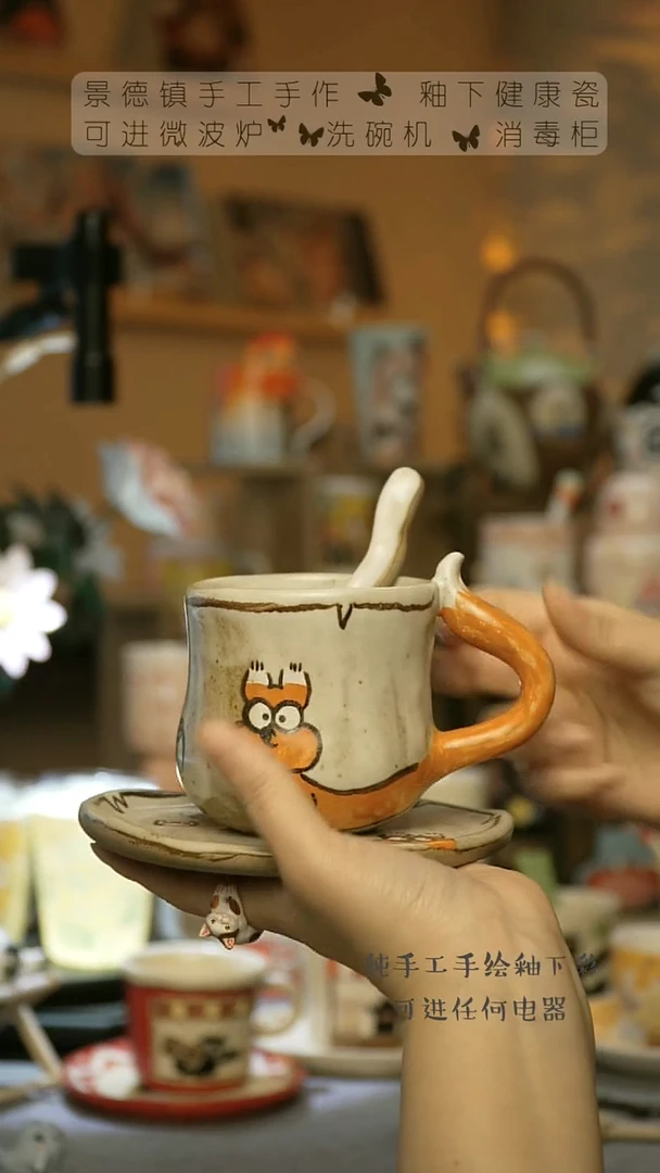 【闪购商品】杯景德镇陶瓷高温釉下彩&W424