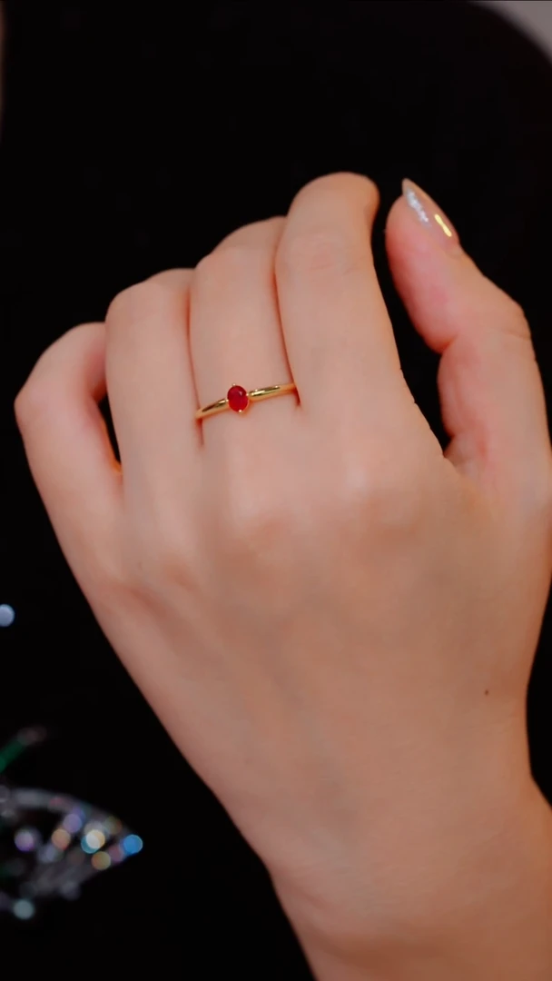 【闪购商品】红宝石戒指18K金镶嵌@@S1255