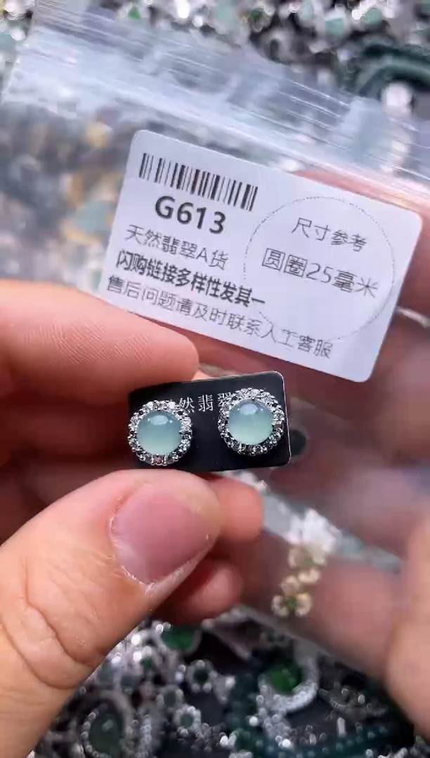 【闪购商品】翡翠颈饰未镶嵌G613耳钉
