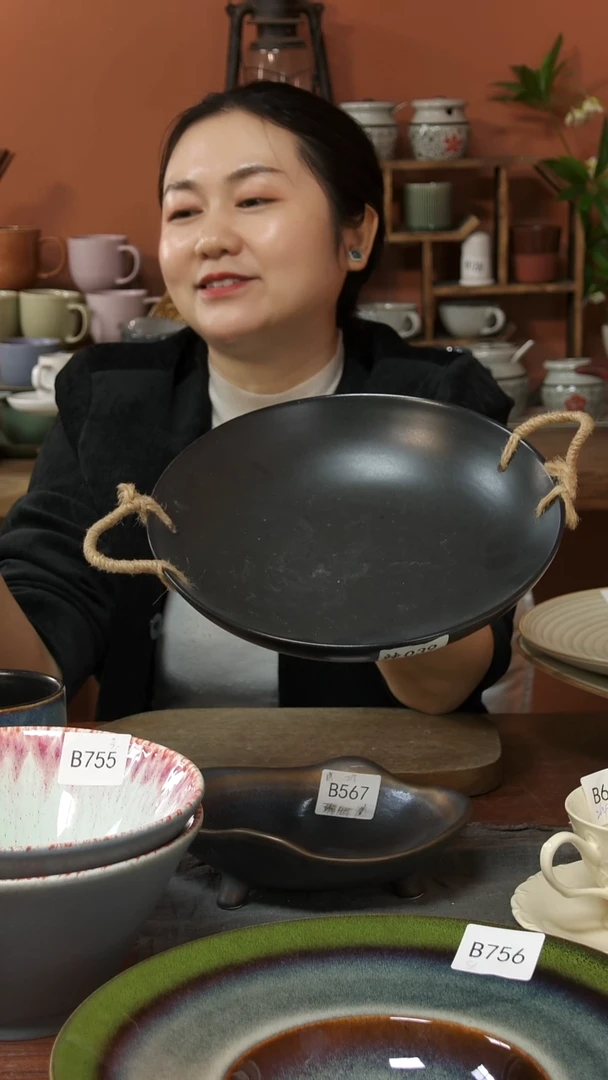 陶瓷039陶瓷麻绳碗一件套微瑕