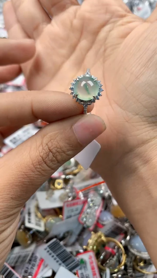 银S925镶嵌戒指翡翠11           6