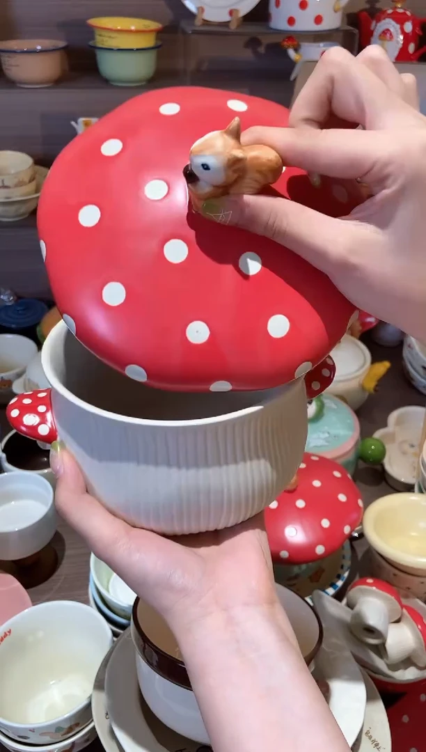 瓷蘑菇  面碗 瑕疵