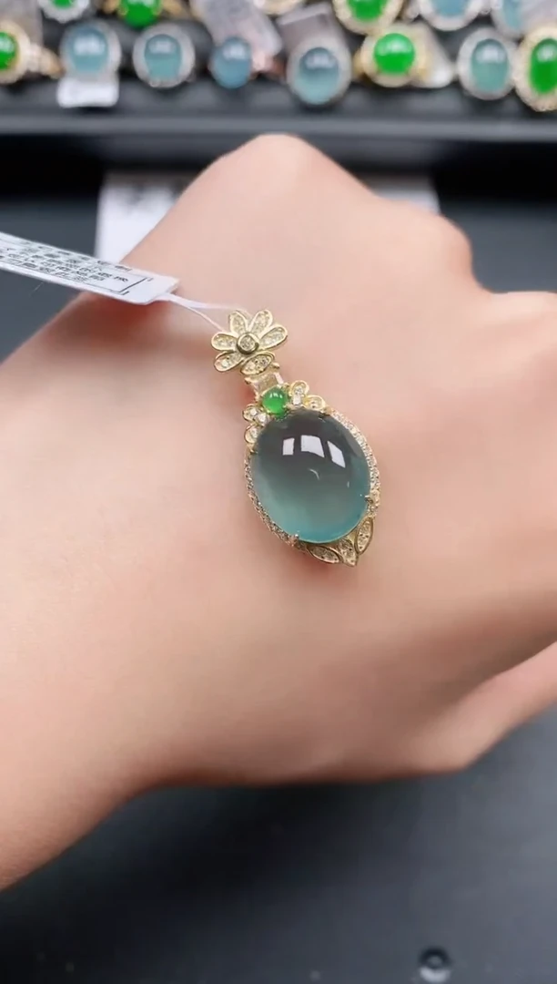 翡翠戒指银S925镶嵌11111