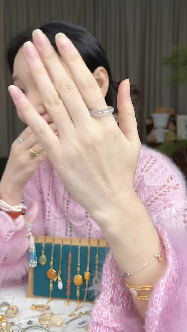 未镶嵌戒指玛瑙/玉髓白月光玉髓戒指