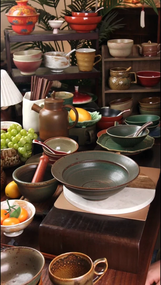 碗景德镇手工高温餐具春盛草帽