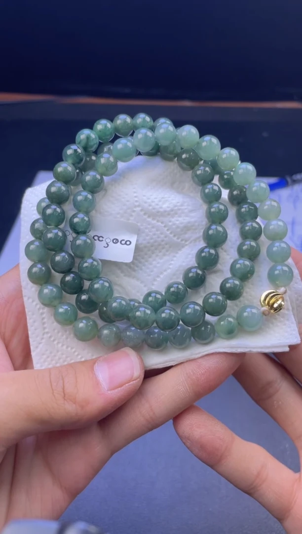 未镶嵌定制翡翠珠串卡8.1