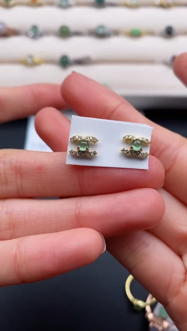 银S925镶嵌戒指翡翠55555555+10