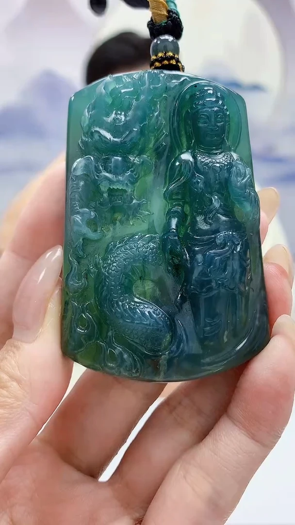 未镶嵌定制翡翠4917MM-毛货挂件89