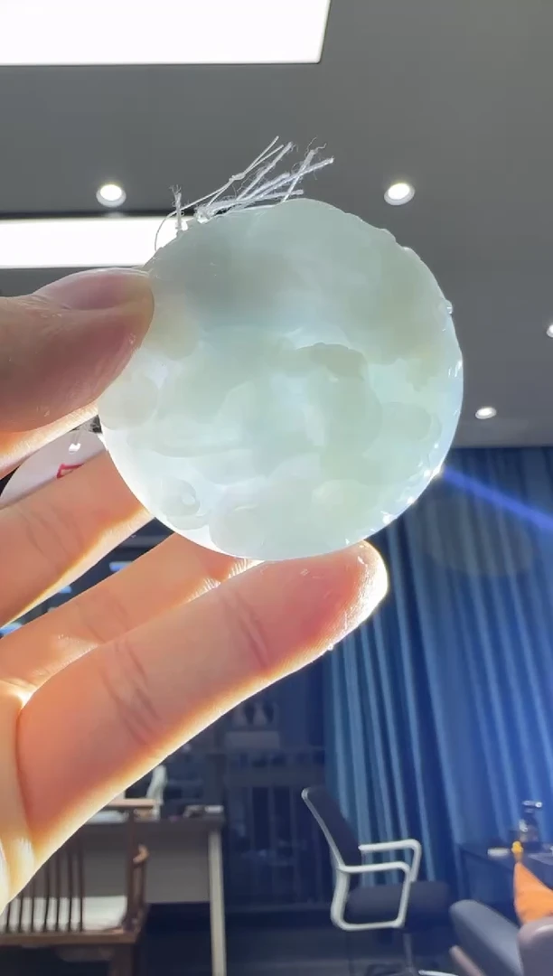 颈饰未镶嵌翡翠天然翡翠A货孤品一件