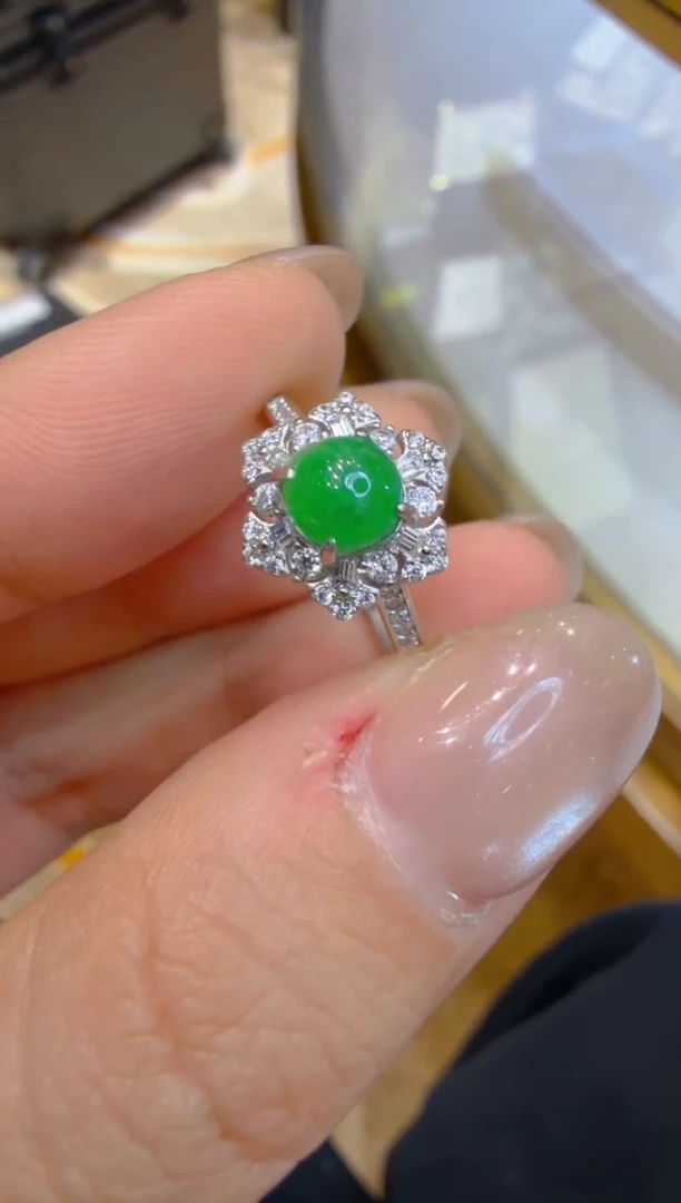 银S925镶嵌戒指翡翠多样性团购发一件