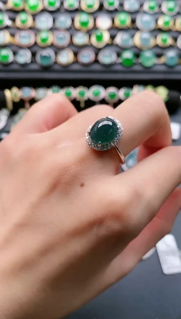 【闪购商品】翡翠戒指银S925镶嵌111111