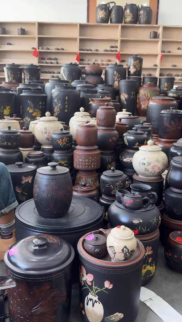 罐瑕疵茶叶罐 线雕竹子 高柱 155