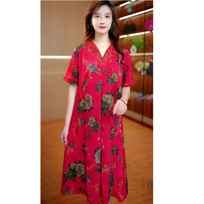 3-834-33（红）新款时尚休闲连衣裙