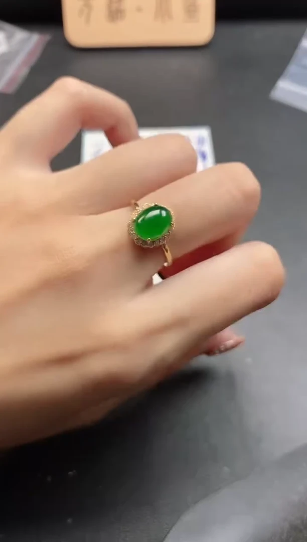 银S925镶嵌戒指翡翠5511