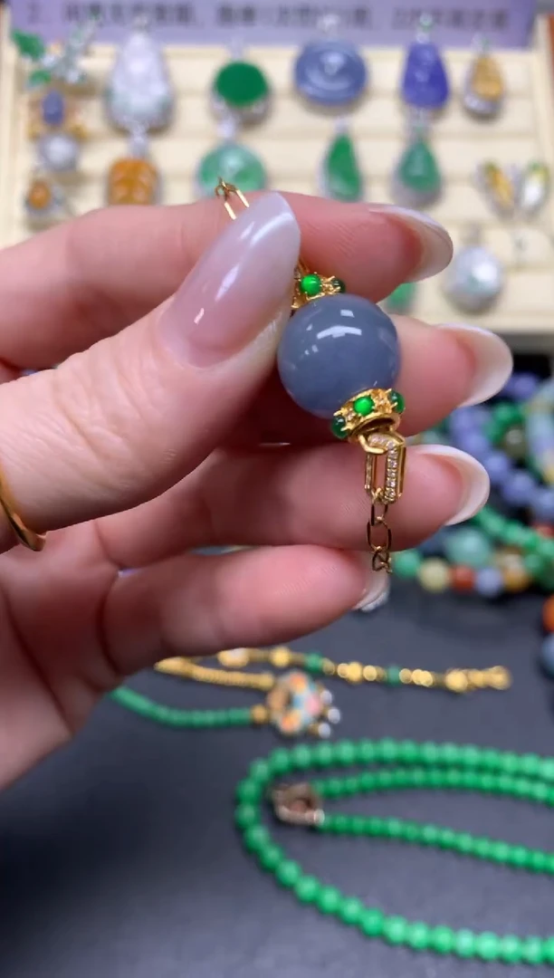 【闪购商品】翡翠手链18K金镶嵌手链|5500+550