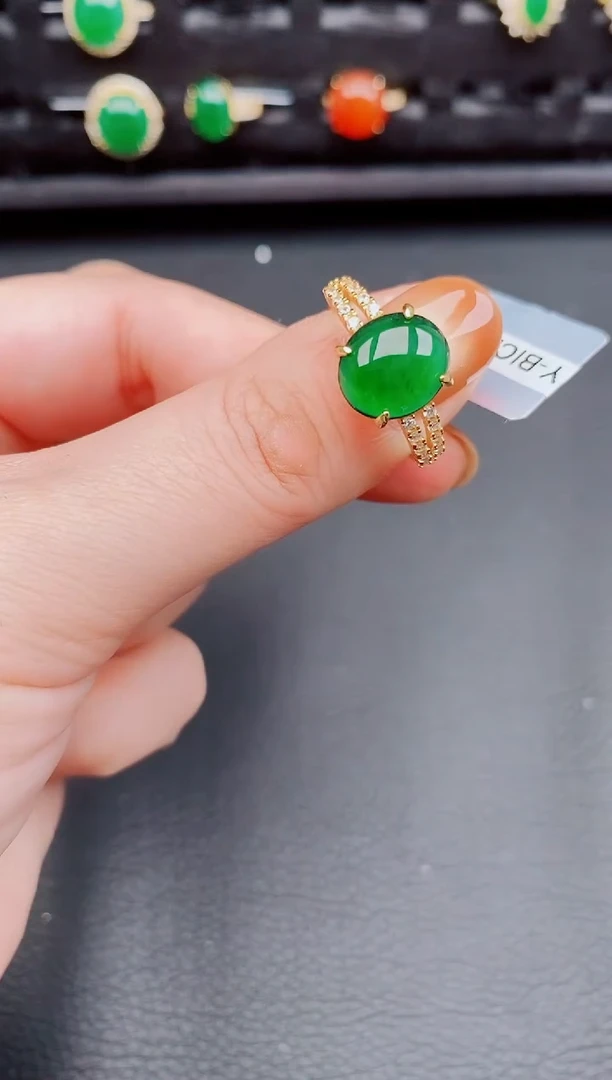 【闪购商品】翡翠戒指银S925镶嵌天然a货翡翠249