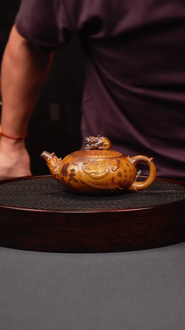 茶壶紫砂龙骨金砂柴烧天官赐福