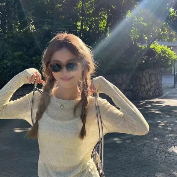 薄款微透长袖防晒衫女夏外搭防晒罩衫修身显瘦辣妹慵懒风针织上衣
