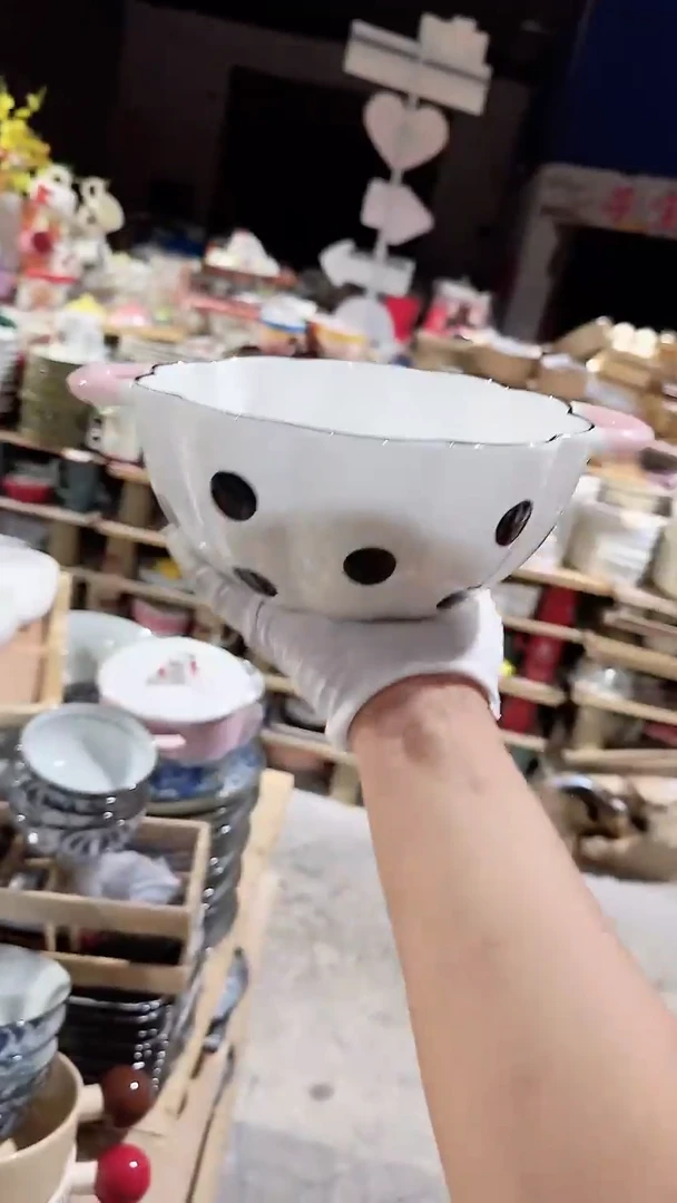 碗波点双耳碗微瑕 凑满20元包邮