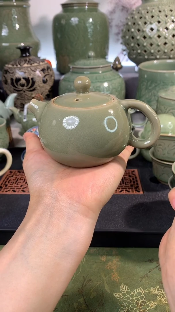 耀州窑青瓷素面西施壶200CC一只