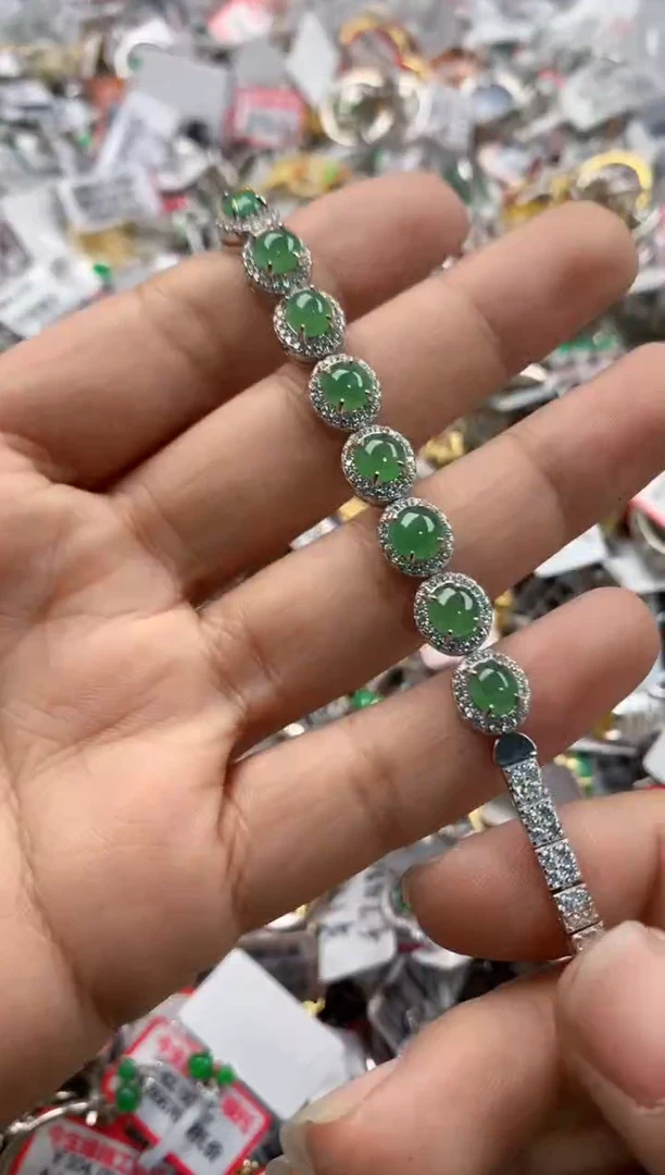 银S925镶嵌戒指翡翠555             2