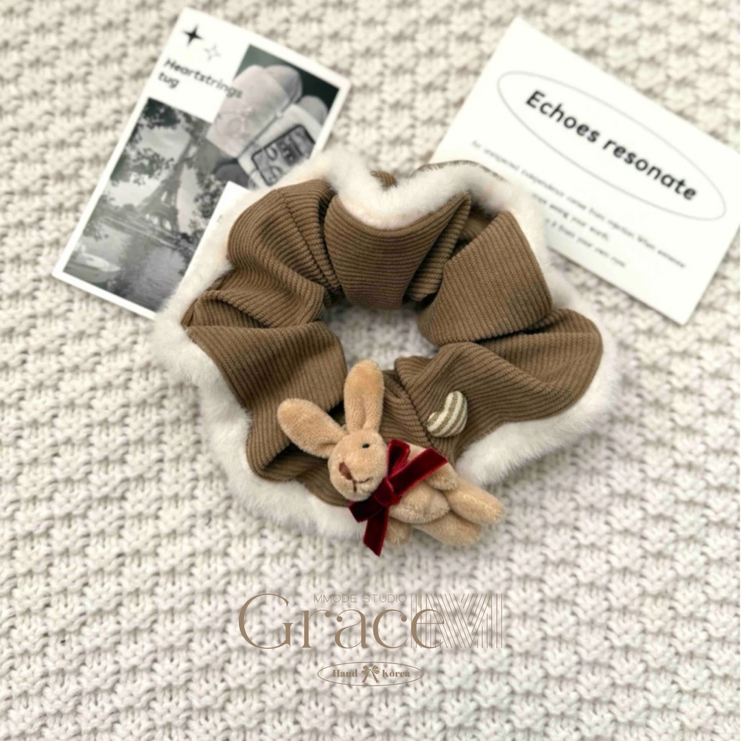 「兔兔贺岁」韩国2024秋冬上新秋冬新款发绳发圈肠圈丸子头