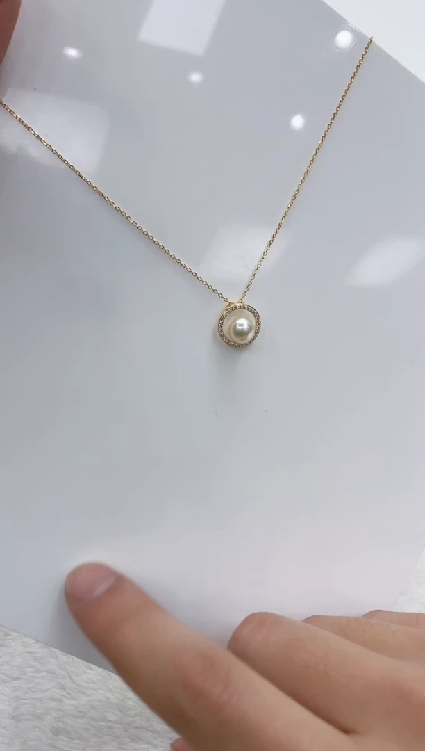 【闪购商品】海水珍珠颈饰银S925镶嵌海水珍珠项链